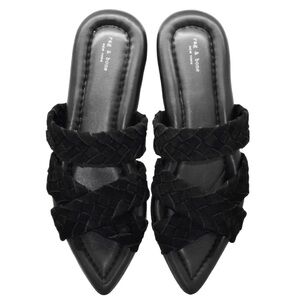 Rag & Bone Lewis Pointed Toe Black Suede Slide Sandal Size 5 & 6
